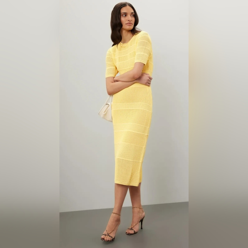 JASON WU YELLOW KNIT DRESS SIZE S MSRP $365